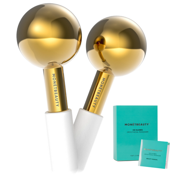 MonétBeauty Stainless Steel Ice Globes for Facials (Gold)